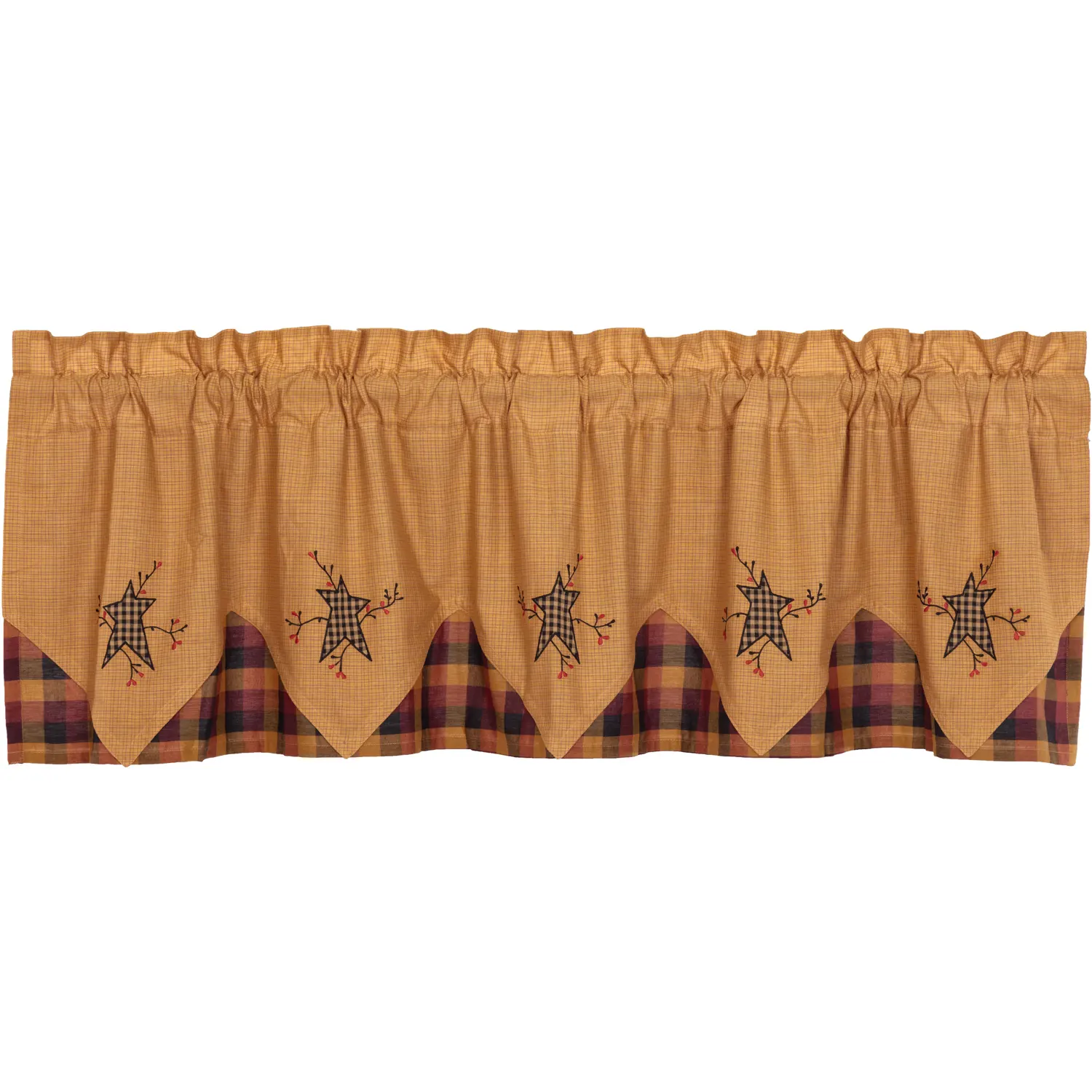 Heritage Farms Primitive Star and Pip Valance Layered 20x72