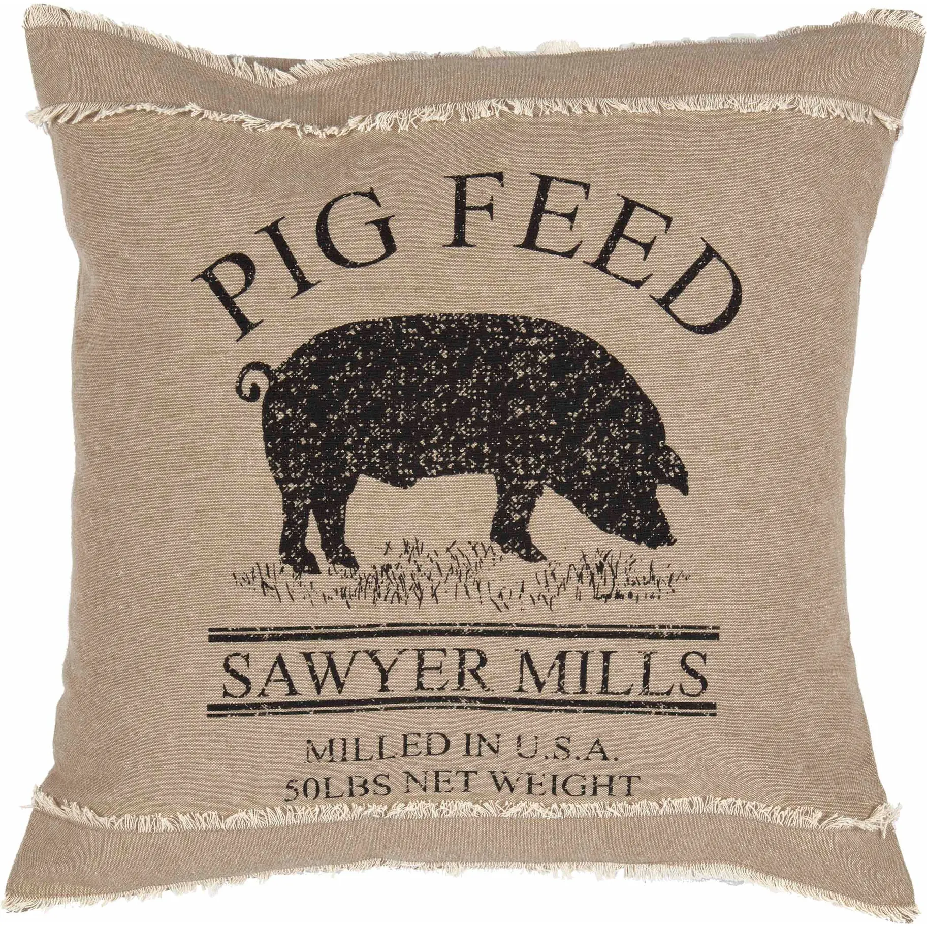 Sawyer Mill Charcoal Pig Pillow 18x18 front