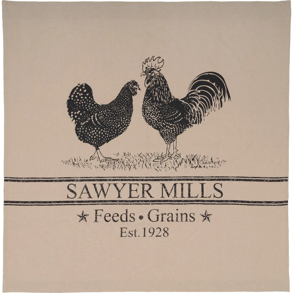 Sawyer Mill Charcoal Poultry Shower Curtain 72x72 flat