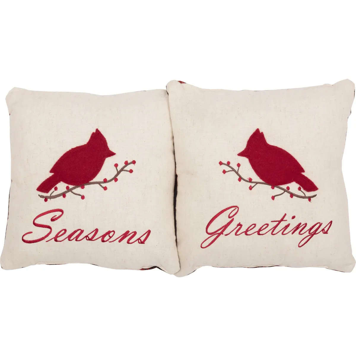 Seasons Greetings Pillow Set of 2 10x10