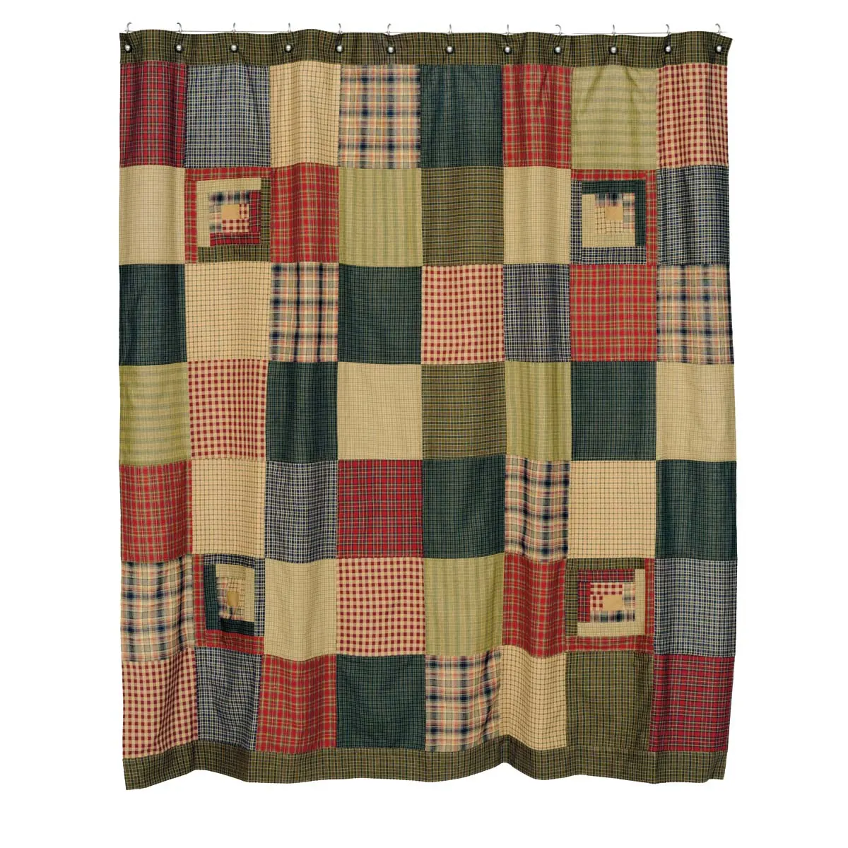 Tea Cabin Shower Curtain Patchwork 72x72