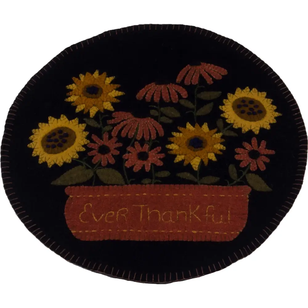 Ever Thankful Black Candle Mat