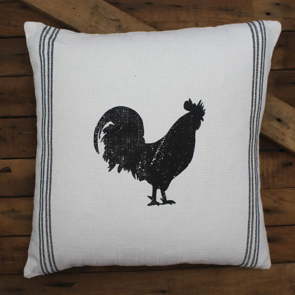 Farmhouse Rooster Cream Pillow