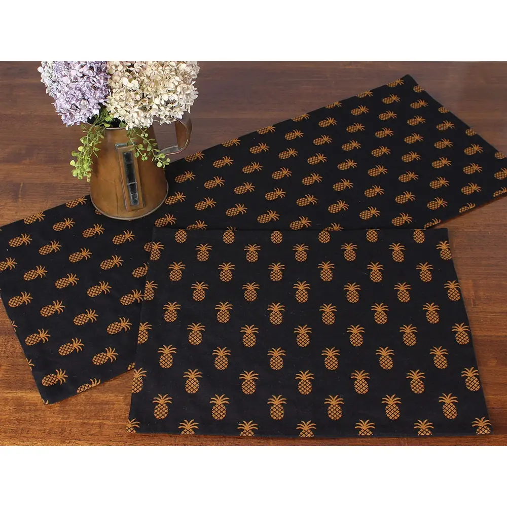Pineapple Town Black Placemat